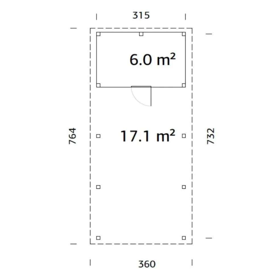 Autokatos Palmako Karl, vajalla, 23,1 m2 CP3273-1