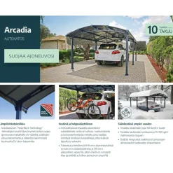 Autokatos Palram-Canopia Arcadia, harmaa, eri kokoja