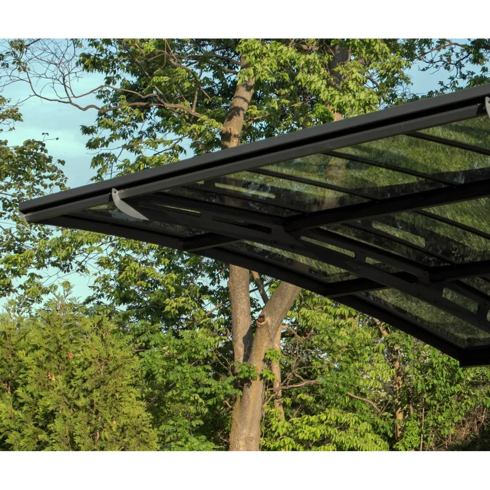 Autokatos Palram-Canopia Arizona Breeze Wings&Arch, 26.9m², kahdelle autolle, tummanharmaa/harmaa