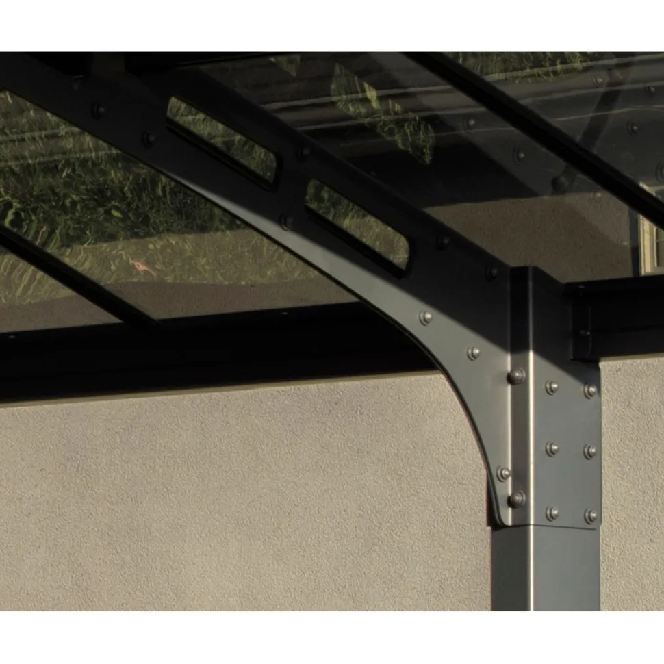 Autokatos Palram-Canopia Arizona Breeze Wings&Arch, 26.9m², kahdelle autolle, tummanharmaa/harmaa