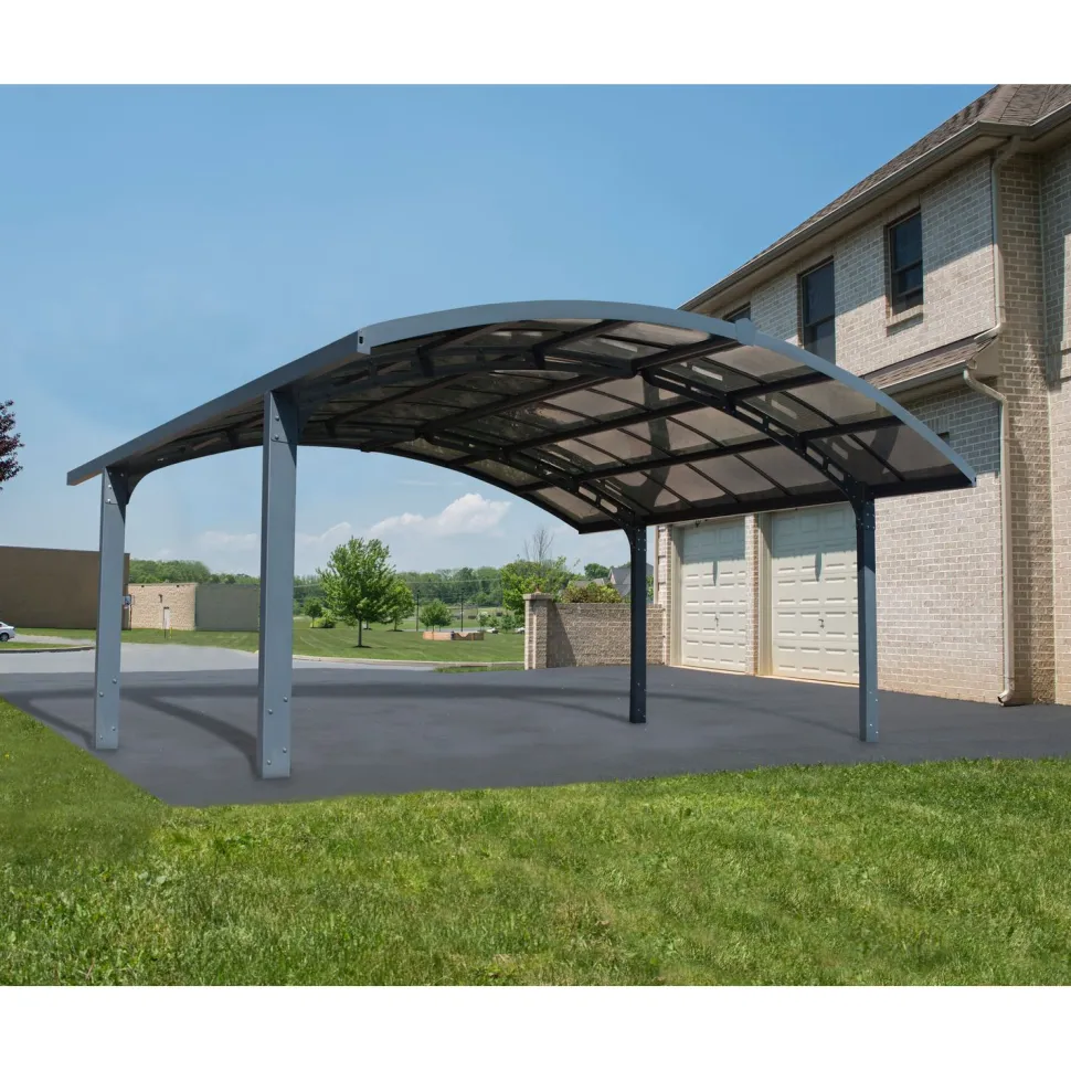 Autokatos Palram-Canopia Arizona Breeze Wings&Arch, 26.9m², kahdelle autolle, tummanharmaa/harmaa