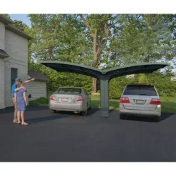 Autokatos Palram-Canopia Arizona Breeze Wings&Arch, 26.9m², kahdelle autolle, tummanharmaa/harmaa