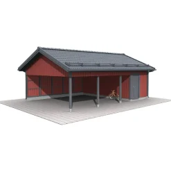 Autokatos Piharati B6, kylmä runko, lomalaudoitus, 15m²
