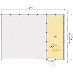 Autokatos Piharati B6, kylmä runko, lomalaudoitus, 15m²