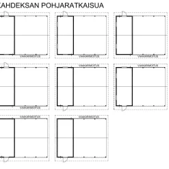 Autotakatoksen runkopaketti, kahden auton vaakarimoitettu katos kylmällä varastolla, kerrosala 21 m²