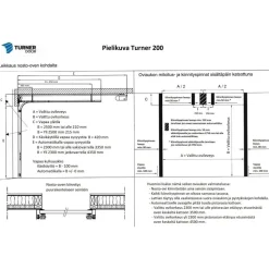 Autotallin nosto-ovi Turner T230 peilikuvio eri vaihtoehtoja