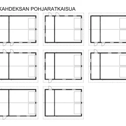 Autotallin runkopaketti Timburg, kahden auton talli ja varasto, kerrosala 61 m²