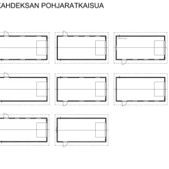 Autotallin runkopaketti, yhden auton kylmä talli, kerrosala 37 m²