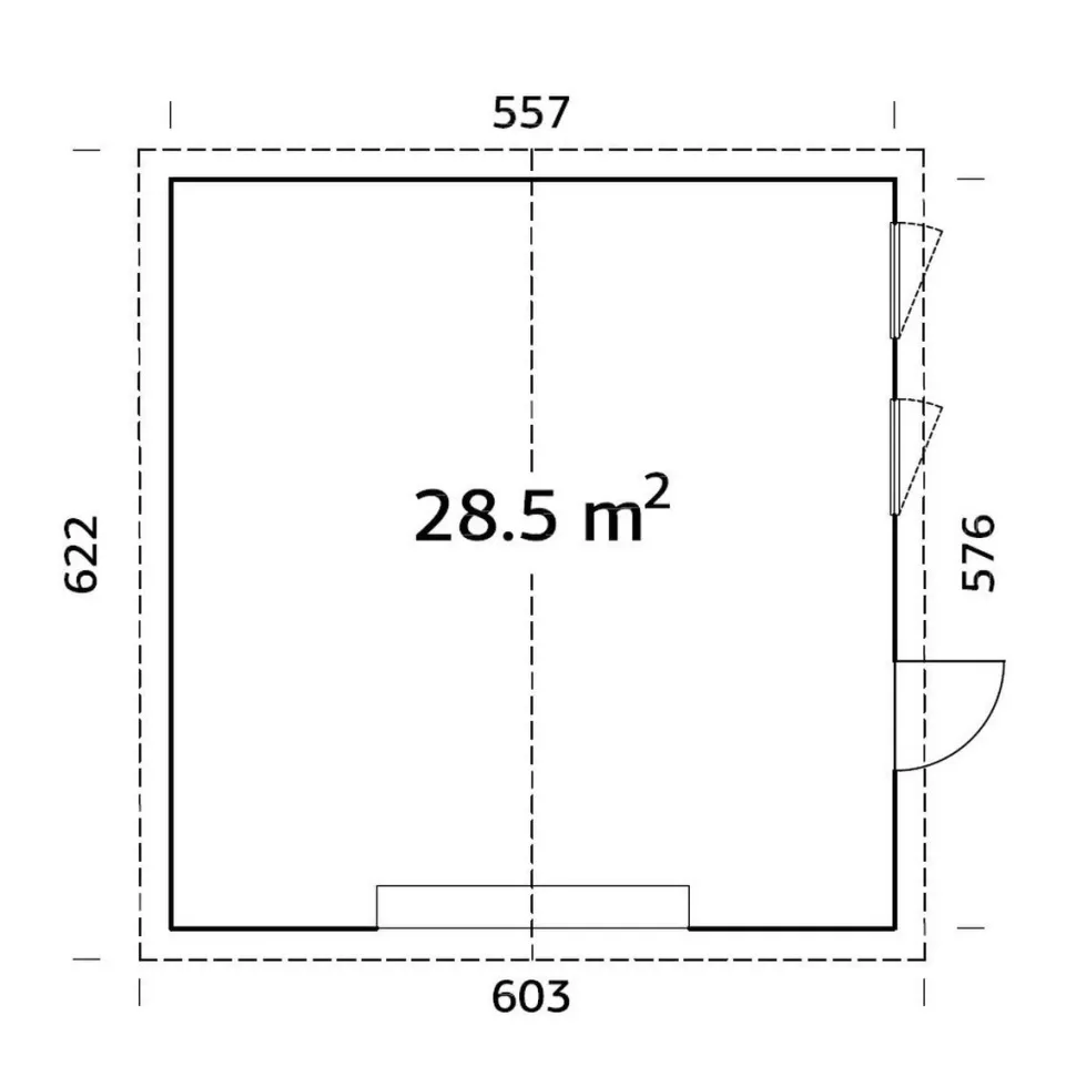 Autotalli Palmako Andre ilman ovea 28,5 m²