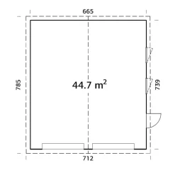 Autotalli Palmako Andre ilman ovea 44,7 m²