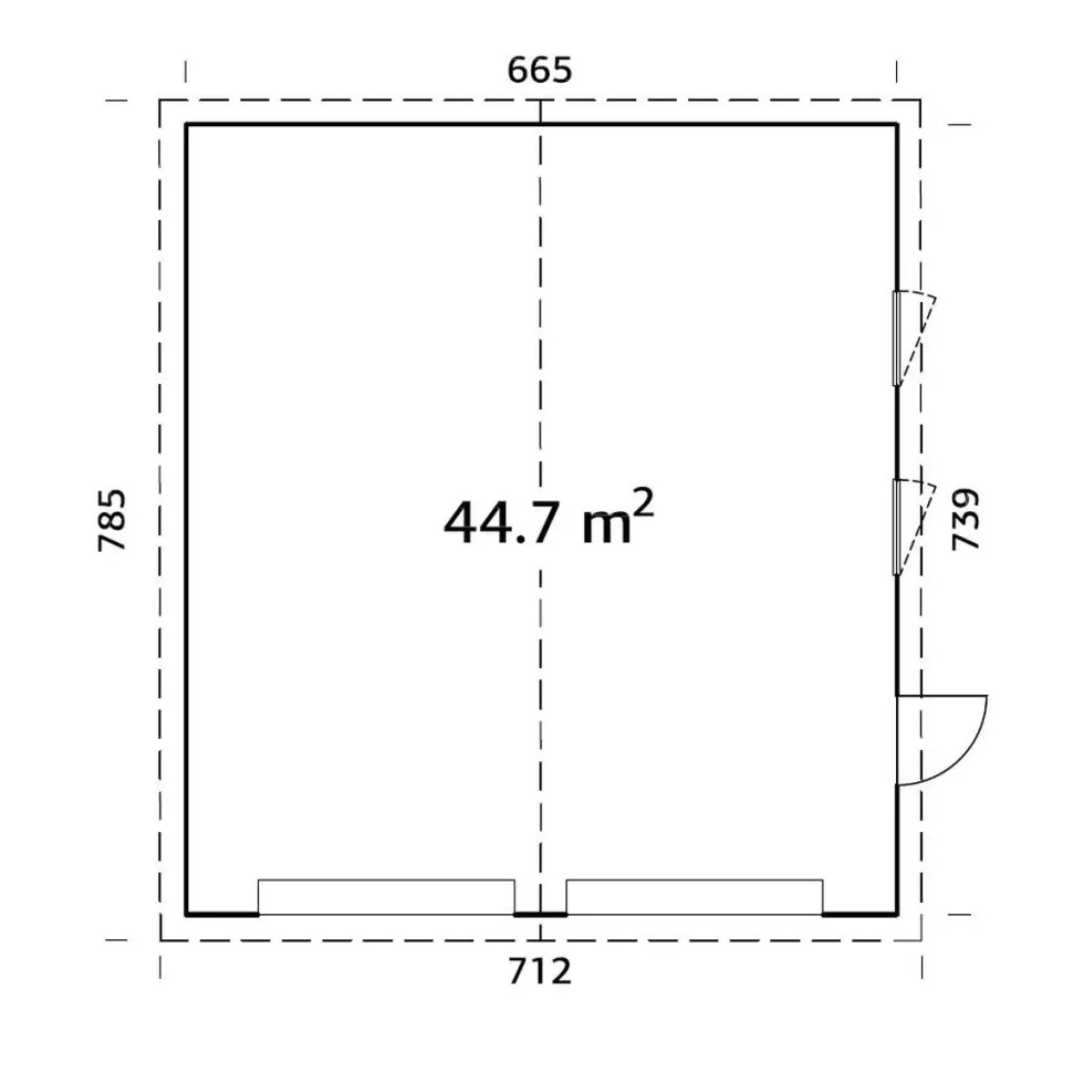 Autotalli Palmako Andre ilman ovea 44,7 m²