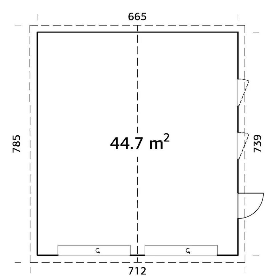 Autotalli Palmako Andre nosto-ovella 44,7 m²