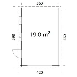 Autotalli Palmako Rasmus, ilman ovea, 19m² FR44-3857-7