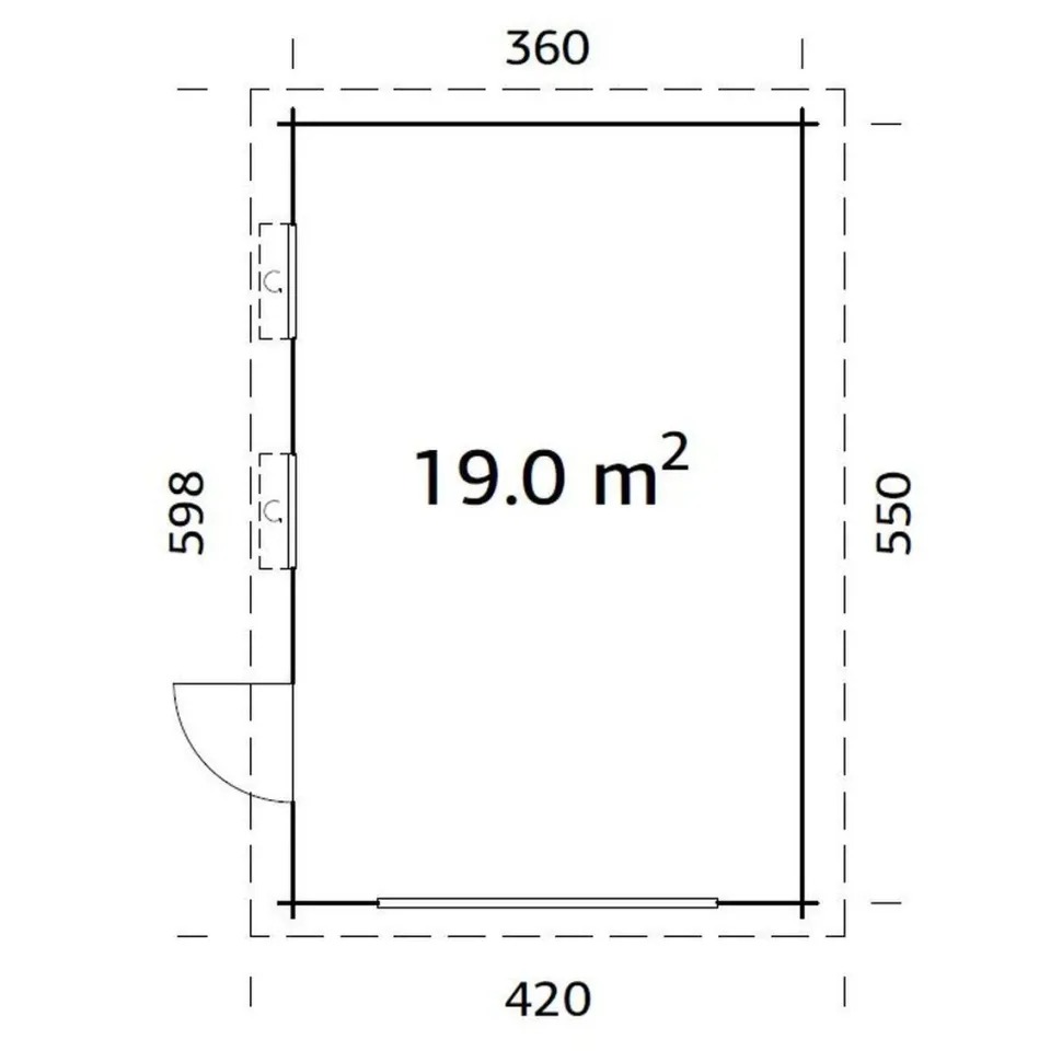 Autotalli Palmako Rasmus, ilman ovea, 19m² FR44-3857-7