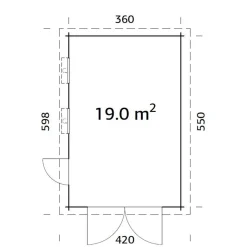Autotalli Palmako Rasmus, puuovella, 19m² FR44-3857-6