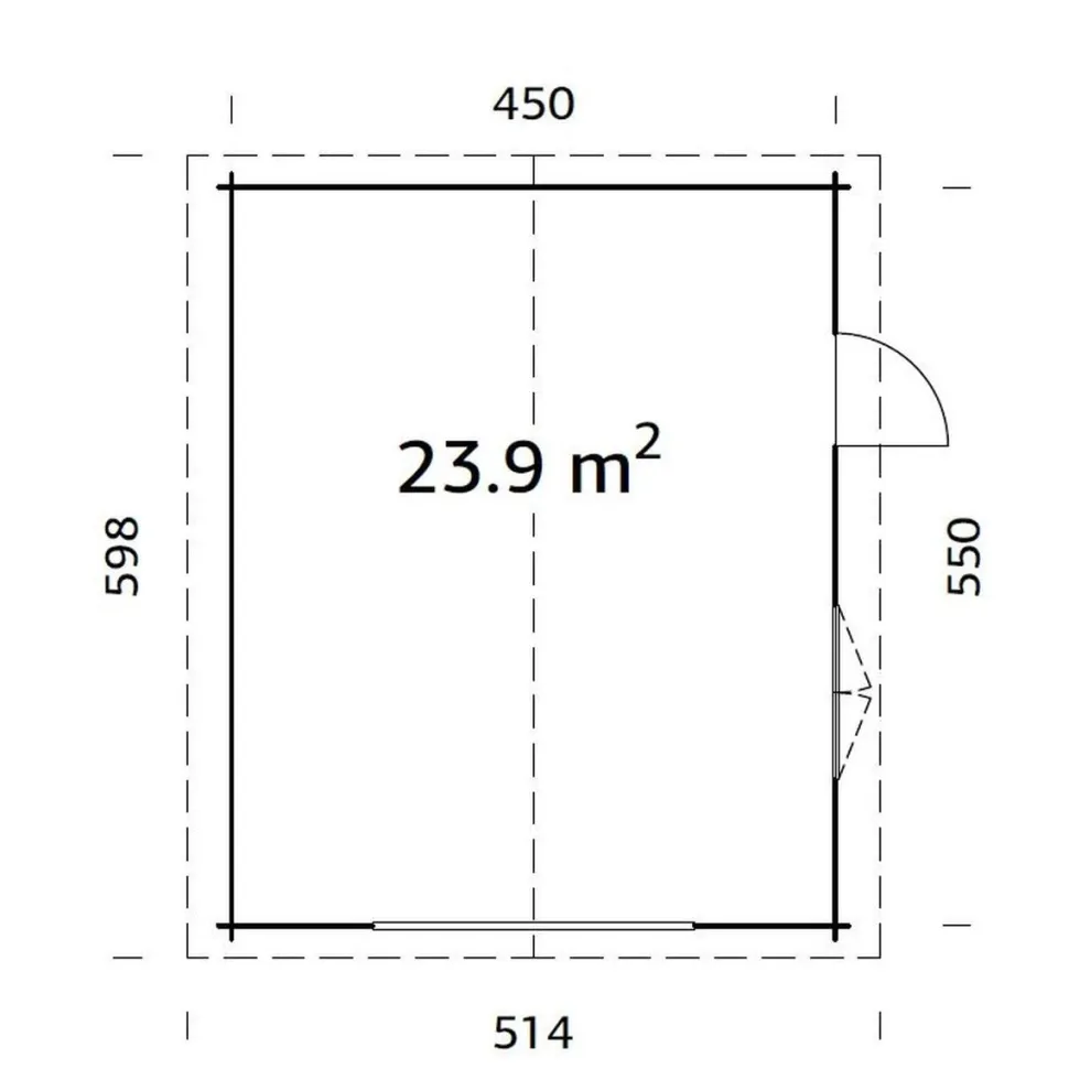 Autotalli Palmako Roger, ilman ovea, 23,9m² FR44-4757
