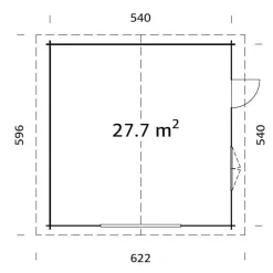 Autotalli Palmako Roger, ilman ovea, 27,7m² FR70-5656