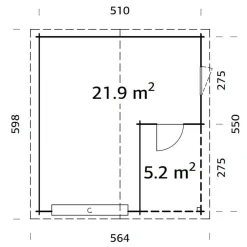 Autotalli Palmako Roger, nosto-ovella, 19m² FR44-3857-2