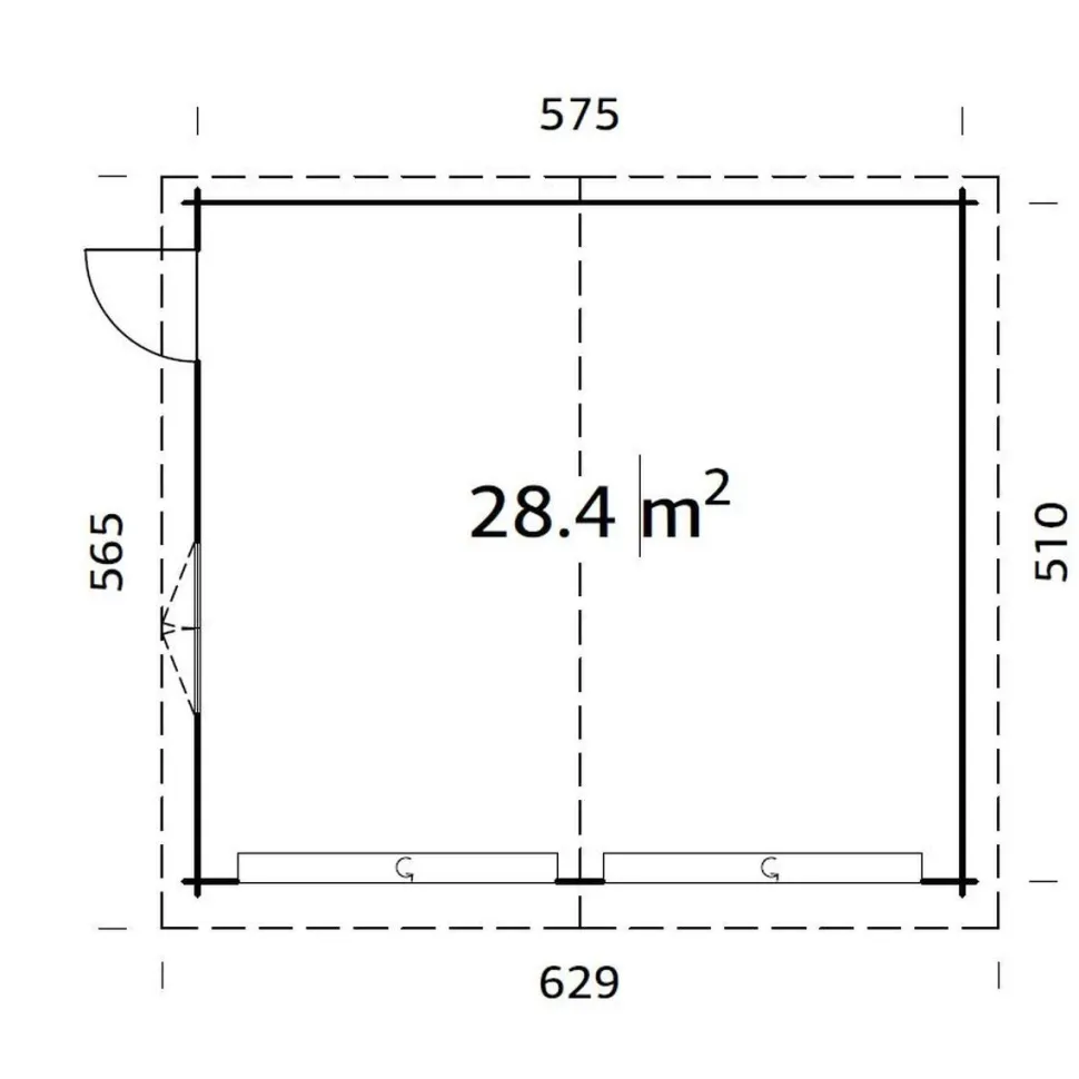 Autotalli Palmako Roger nosto-ovella 28,4 m²
