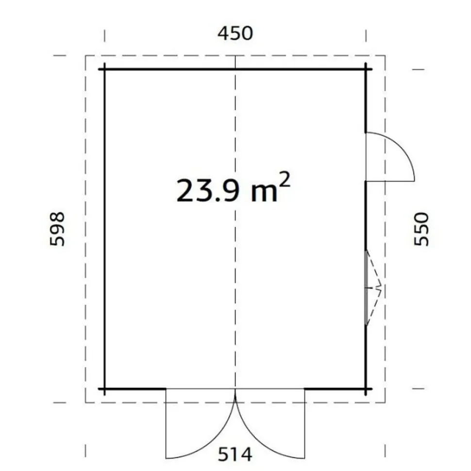 Autotalli Palmako Roger, puuovella, 23,9m² FR44-4757-3