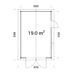 Autotalli Palmako Roger, puuovella, 19m² FR44-3857