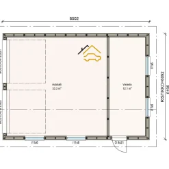 Autotalli Piharati D4, 53m²