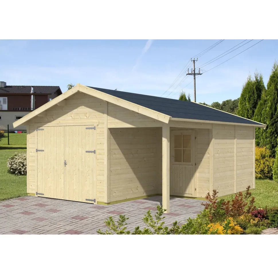 Autotalli Skan Holz Varberg 2 26,3m², puuvalmis
