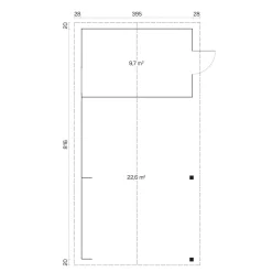 Autotalli Tene Rauma, 9.7 + 22.6m²