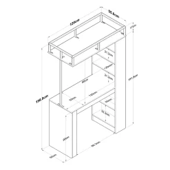 Baaripöytä Linento Furniture JA117 - 3173 saksanpähkinä/musta