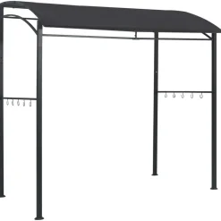 Bbq-huvimaja 215x150x220 cm antrasiitti teräs