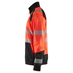 Collegepaita Blåkläder 3558 Highvis vetoketjulla huomiopunainen/musta