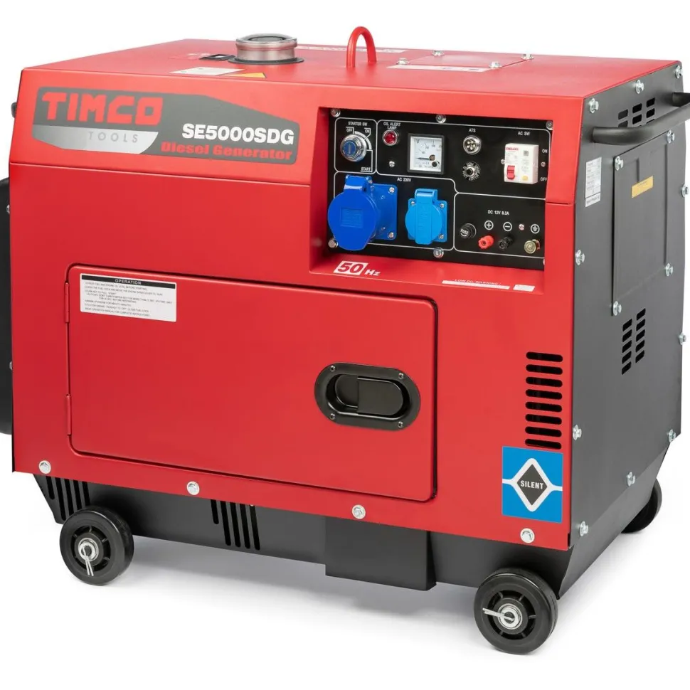 Diesel-generaattori Timco SE5000SDG Silent 2x230V 1x12V