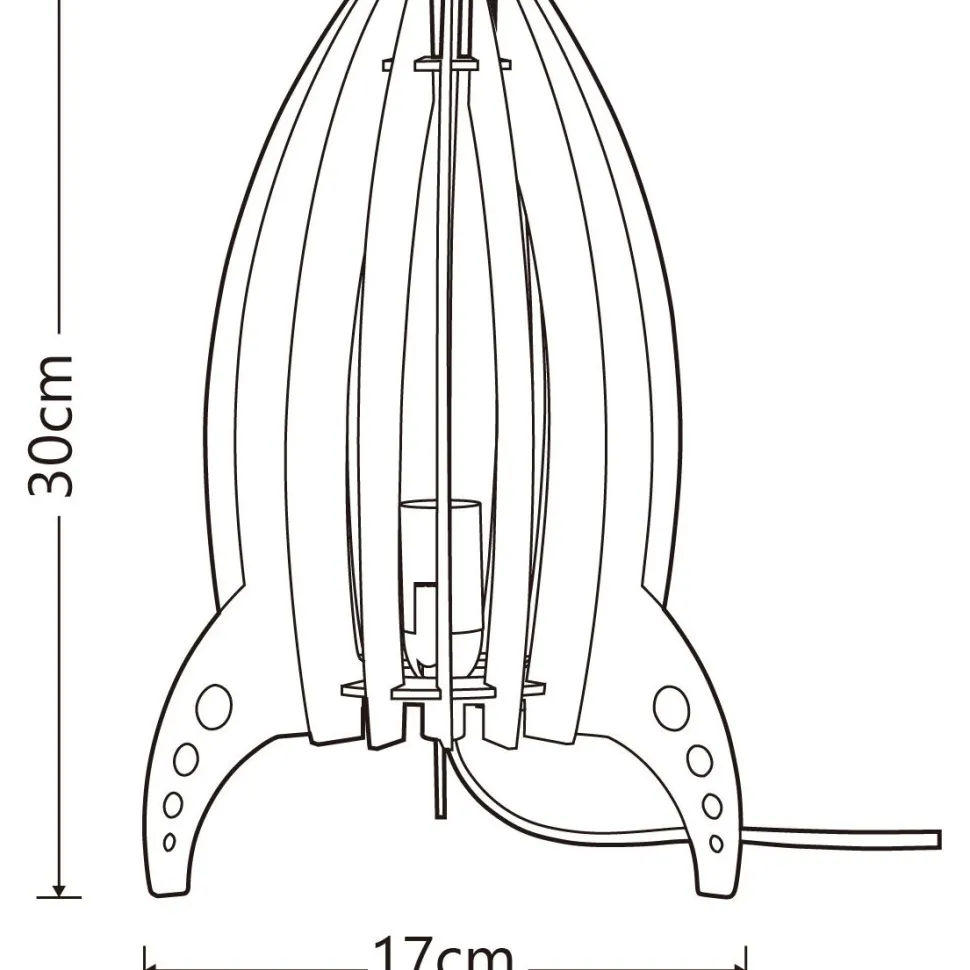 DIY-pöytävalaisin Heat Rocket tee-se-itse 30cm E14 puu valkoinen