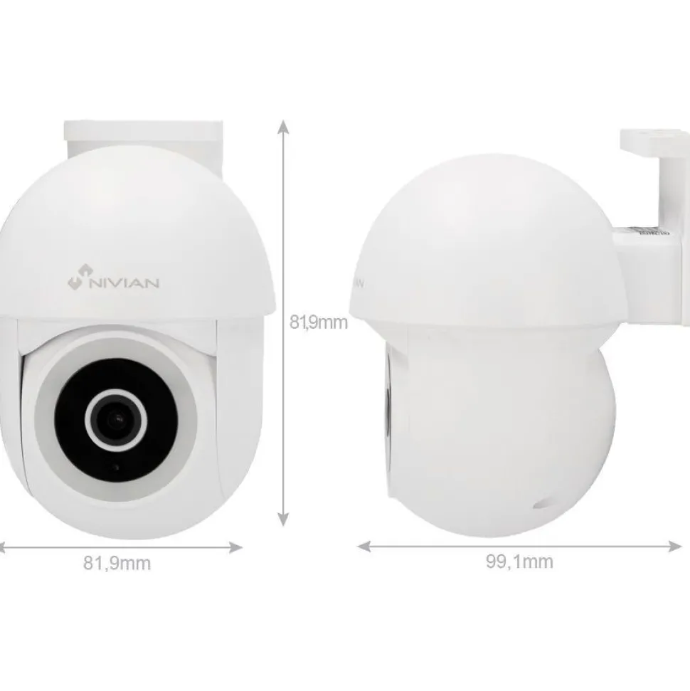 Dome-valvontakamera Celotron Nivian Smart, 2K resoluutiolla ja väriyönäöllä, sähköisesti käänneltävä