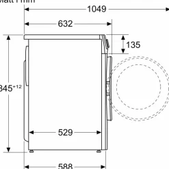 Edestä täytettävä pesukone Siemens iQ500 WG44G2ZPDN