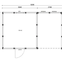 Elementtivarasto Timburg E9M 5040x3180 mm 16.02 m² puuvalmis