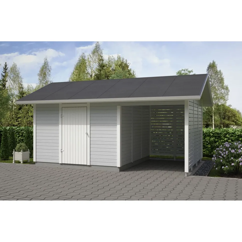 Elementtivarasto Timburg E9M 5040x3180 mm 16.02 m² puuvalmis