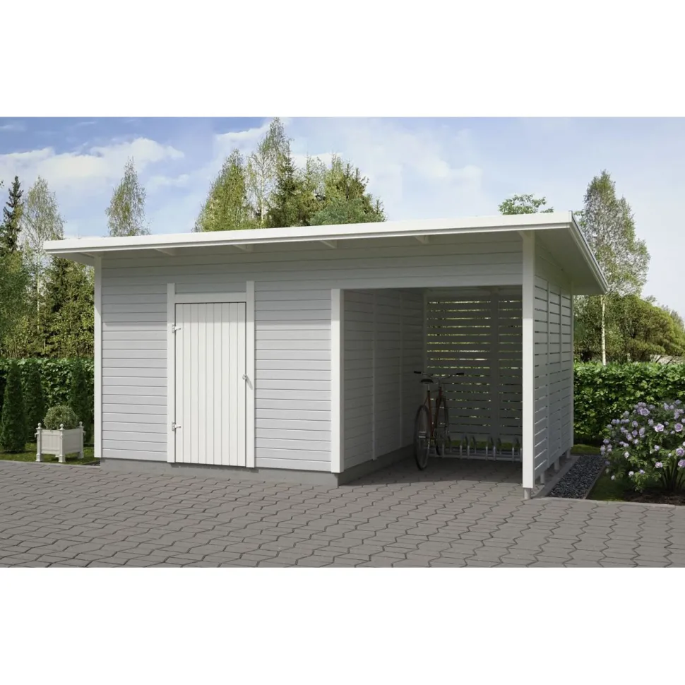 Elementtivarasto Timburg E9M 5040x3180 mm 16.02 m² puuvalmis