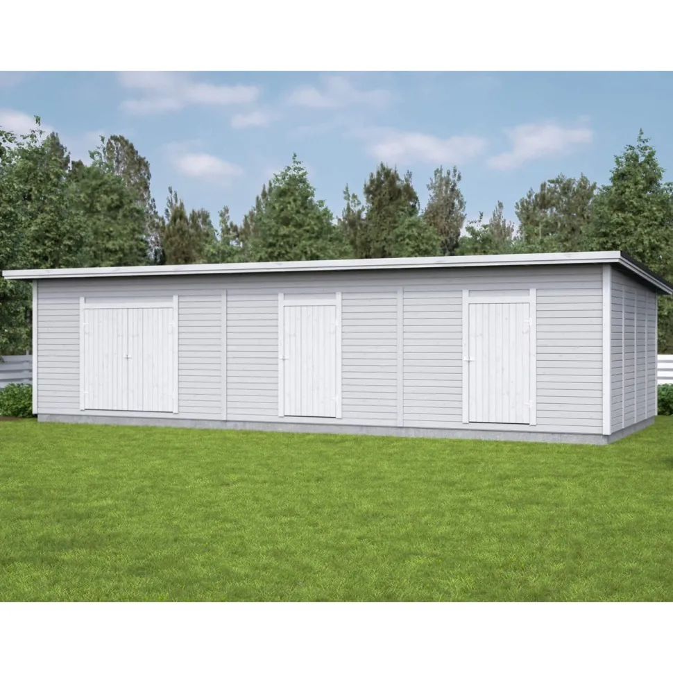 Elementtivarasto Timburg E21 10040x4240 mm 42.57 m² puuvalmis