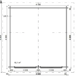 Grillikatos LP Garden G-L, 16m², harjakatto