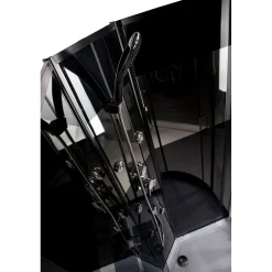 Hierova suihkukaappi Harma Black Onyx 85 x 85 x 220 cm kirkas lasi avoin yläosa