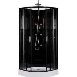 Hierova suihkukaappi Harma Black Onyx 85 x 85 x 220 cm kirkas lasi avoin yläosa