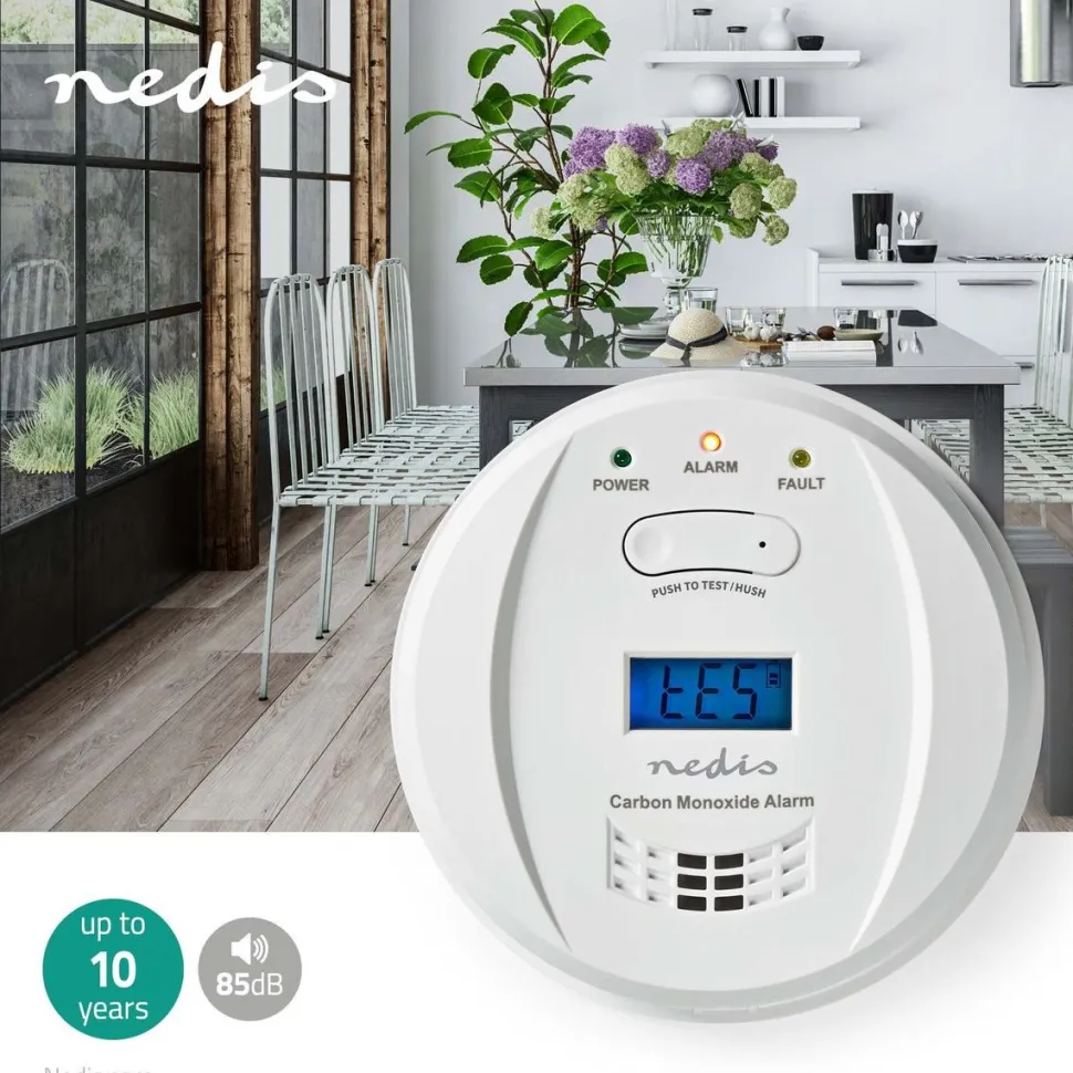 Häkävaroitin Nedis DTCTCO40WT