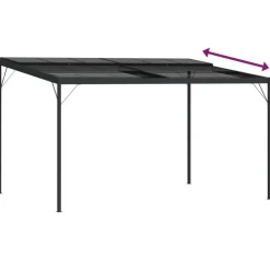 Huvimaja katolla 4x3x2,5 m alumiini ja teräs antrasiitti