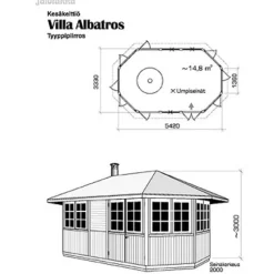 Huvimaja/kesäkeittiö Jalotakka Villa Albatros Iso (14,8m²)