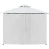 Huvimaja verhoilla 600x298x270 cm 180 g/m² valkoinen