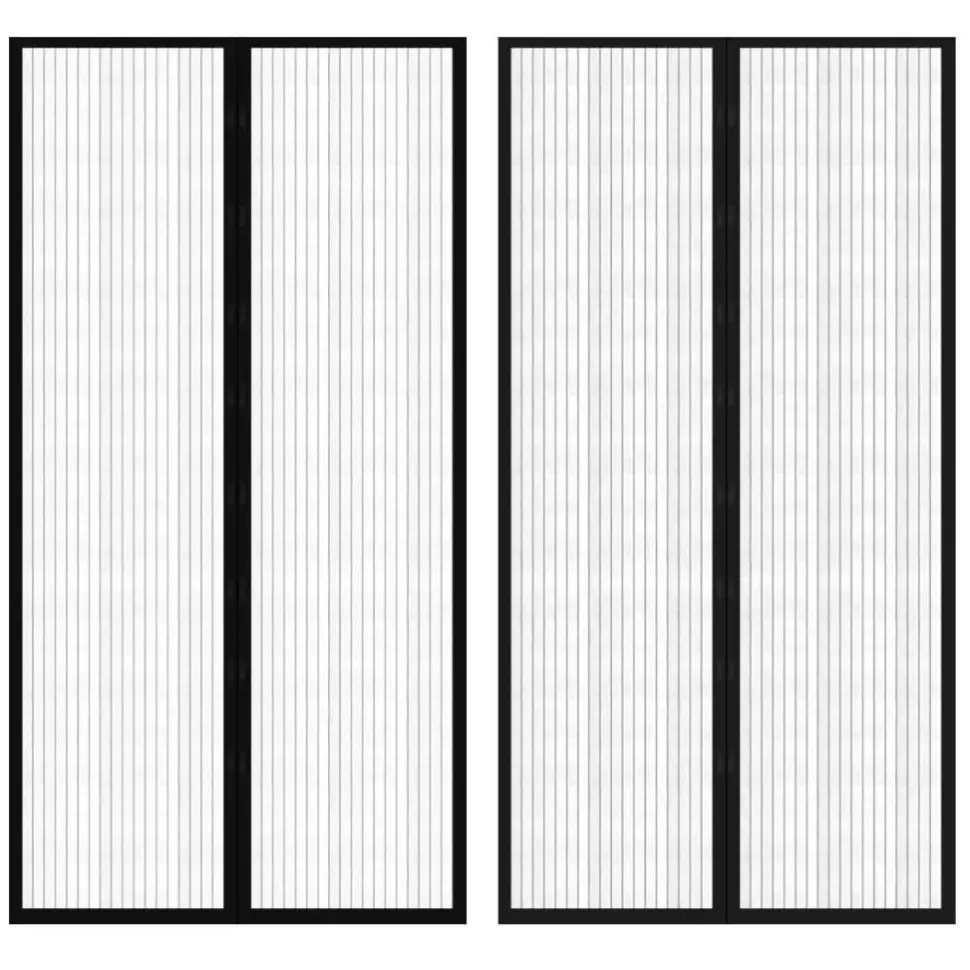 Hyttysverho Oveen 210 x 100 cm 2 kpl Magneeteilla Musta