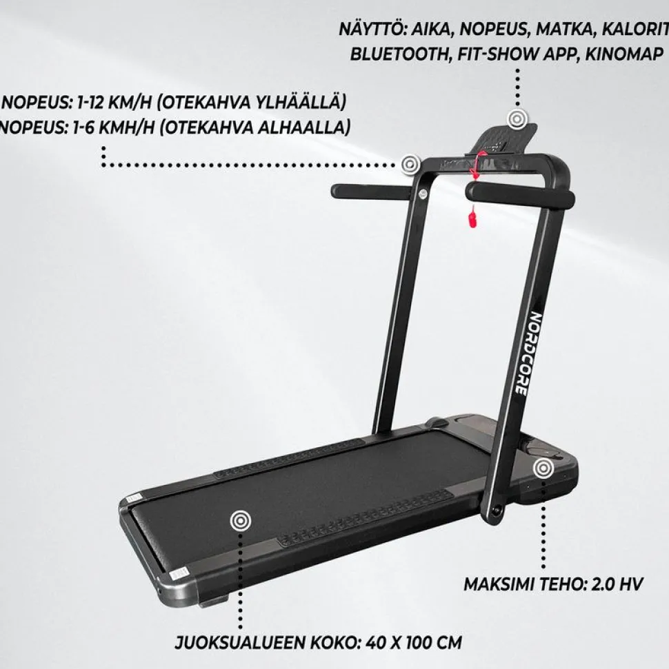 2-in-1 Kävely-juoksumatto Nordcore Core 2200