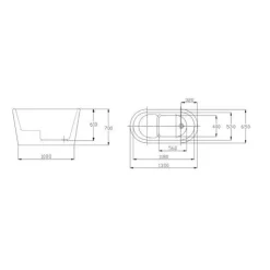 Istuma-amme Bathlife Ideal 1300 mm valkoinen