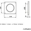 IV-kanavan läpivientilevy Airsec 125 mm, muovi